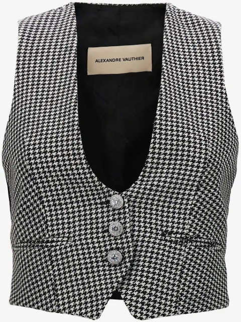 Alexandre Vauthier chaleco con motivo pied de poule