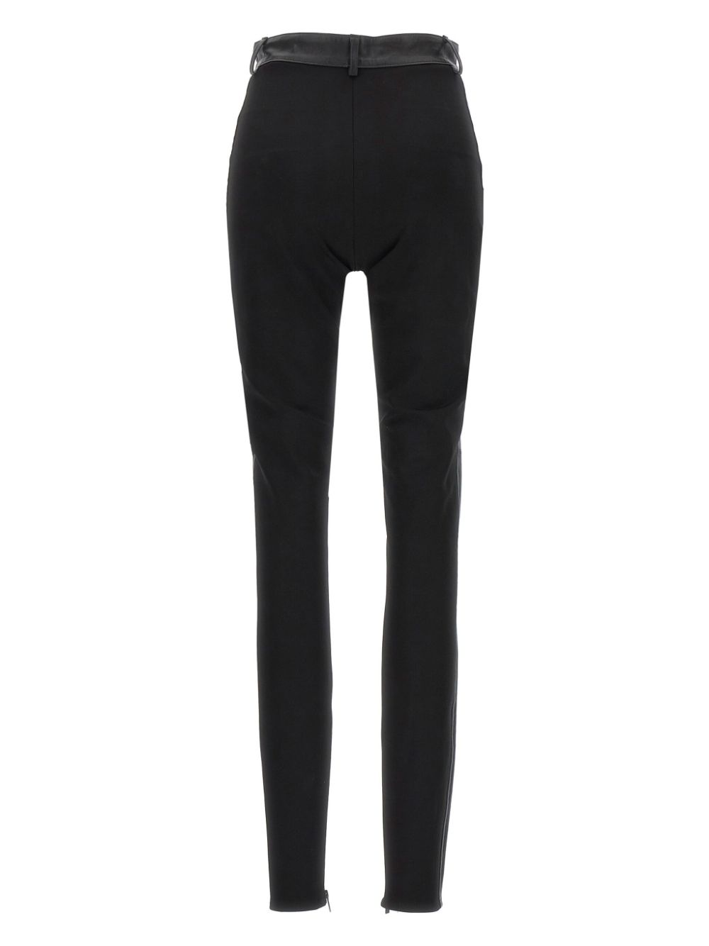 David Koma leather-panel leggings - Zwart