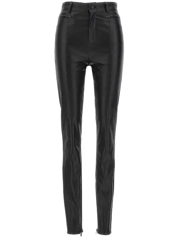 David Koma Leather-panel Leggings in Black
