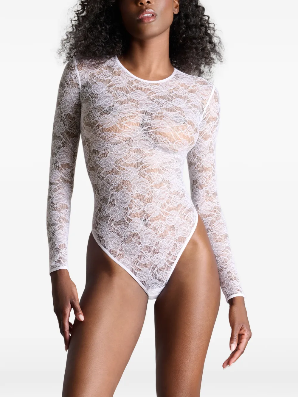 Maison Close Flashback body met lange mouwen Wit