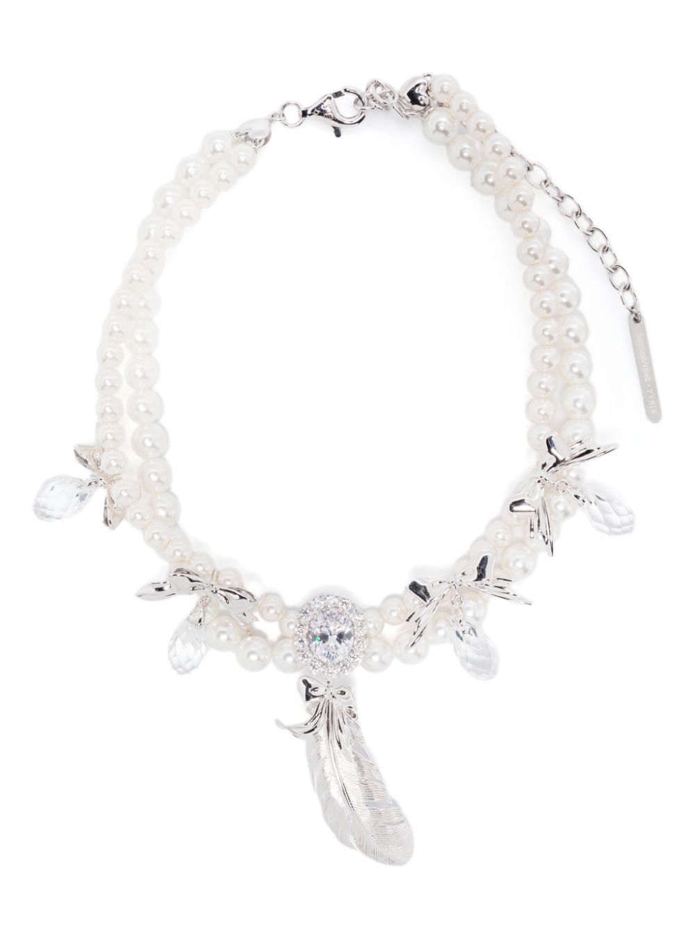 Shushu-tong X Yvmin Double-strand Faux-pearl Necklace In Silver