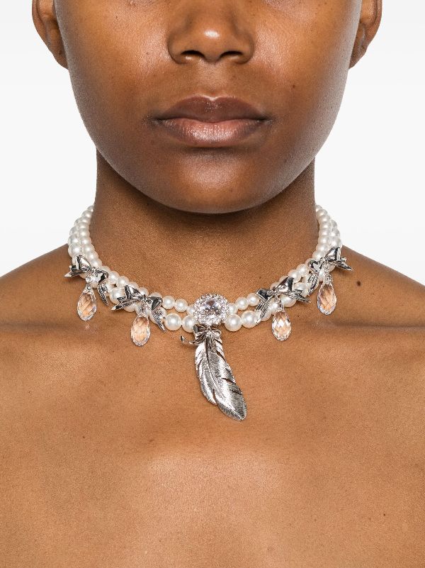 SHUSHU/TONG x YVMIN double-strand faux-pearl Necklace | FARFETCH AO