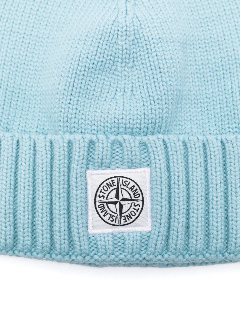 Stone Island Junior Compass-motif beanie hats - Blue