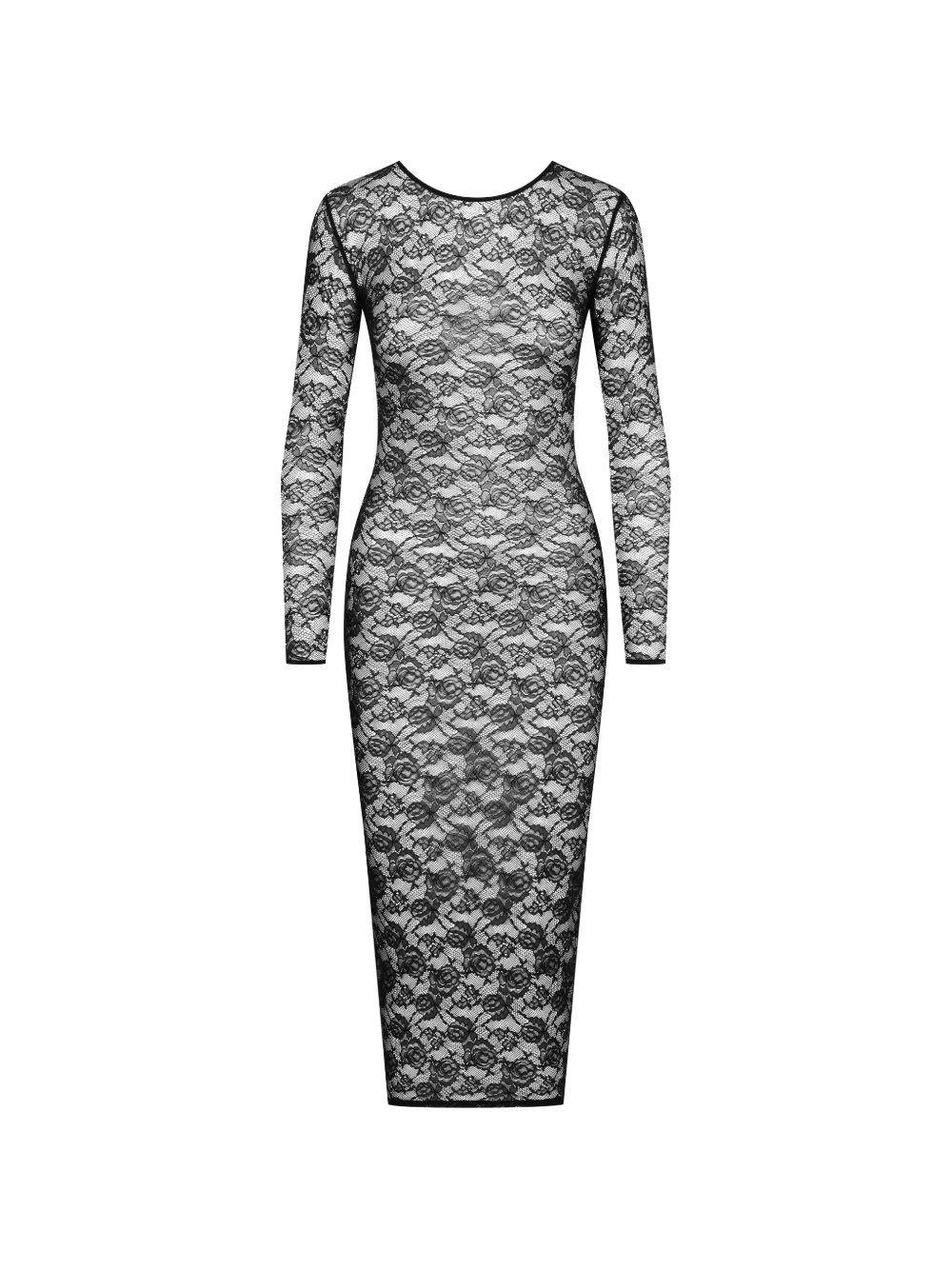 Maison Close Abito mini in pizzo Chantilly - Nero