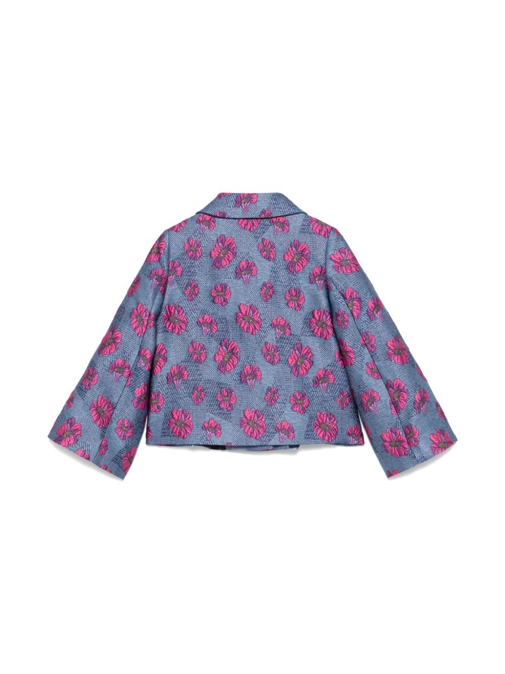 Simonetta floral-jacquard jacket - Blue