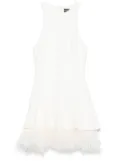 David Koma feather-trim mini dress - White