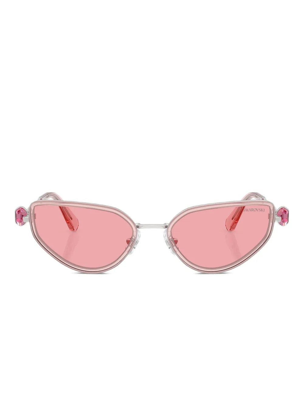 Swarovski Eyewear Occhiali da sole cat-eye con cristalli - Grigio