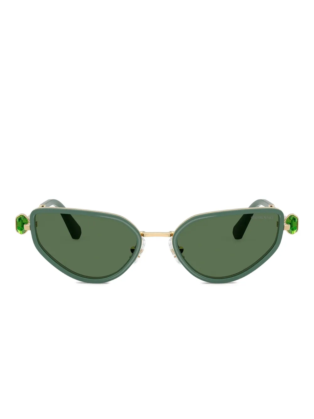 Swarovski Eyewear SK7027 Cat-Eye-Sonnenbrille mit Kristallen - Grün