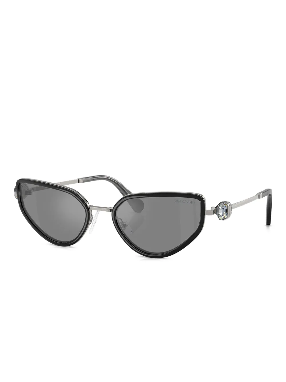 Swarovski Eyewear Zonnebril met cat-eye montuur en kristallen - Zwart