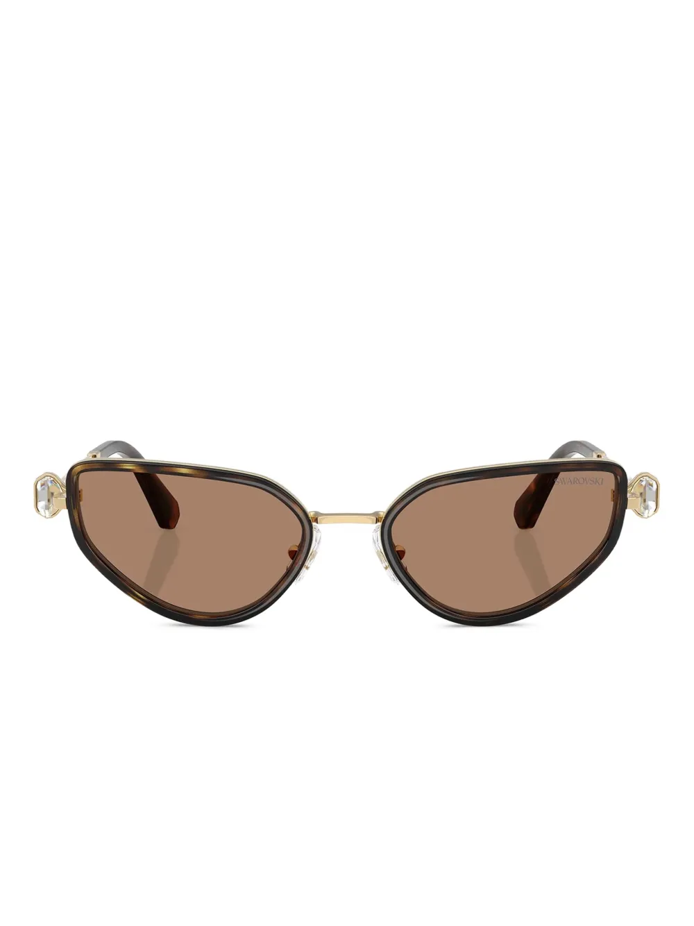 Swarovski Eyewear Occhiali da sole cat-eye con cristalli - Oro