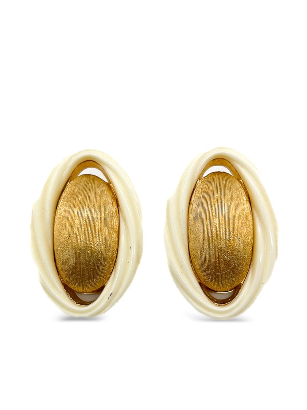 1980s textured twist clip-on earrings