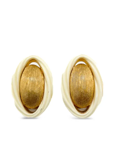 Christian Dior Pre-Owned 1980s textured twist clip-on earrings