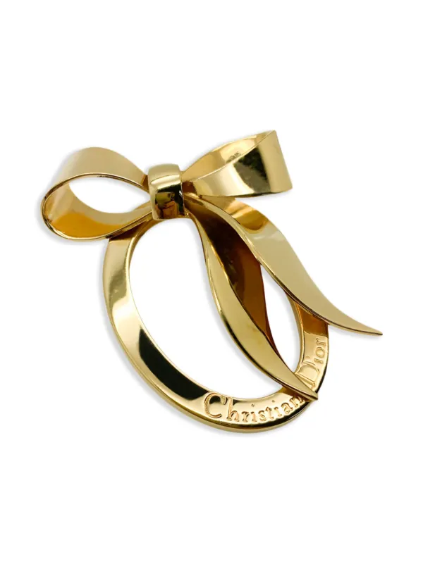 Christian Dior Pre-Owned 1980s Floppy Bow ブローチ L | ゴールド