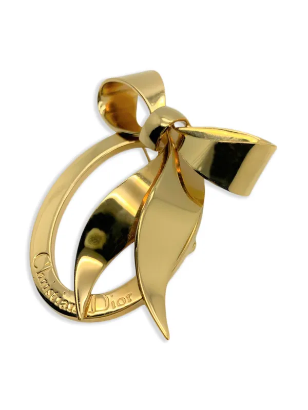 Christian Dior Pre-Owned 1980s Floppy Bow ブローチ L | ゴールド