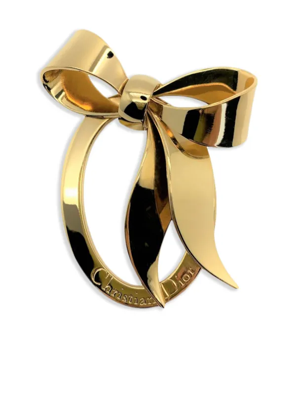 Christian Dior Pre-Owned 1980s Floppy Bow ブローチ L | ゴールド