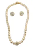 Christian Dior Pre-Owned 1990s Demi Parure necklace earrings set - White