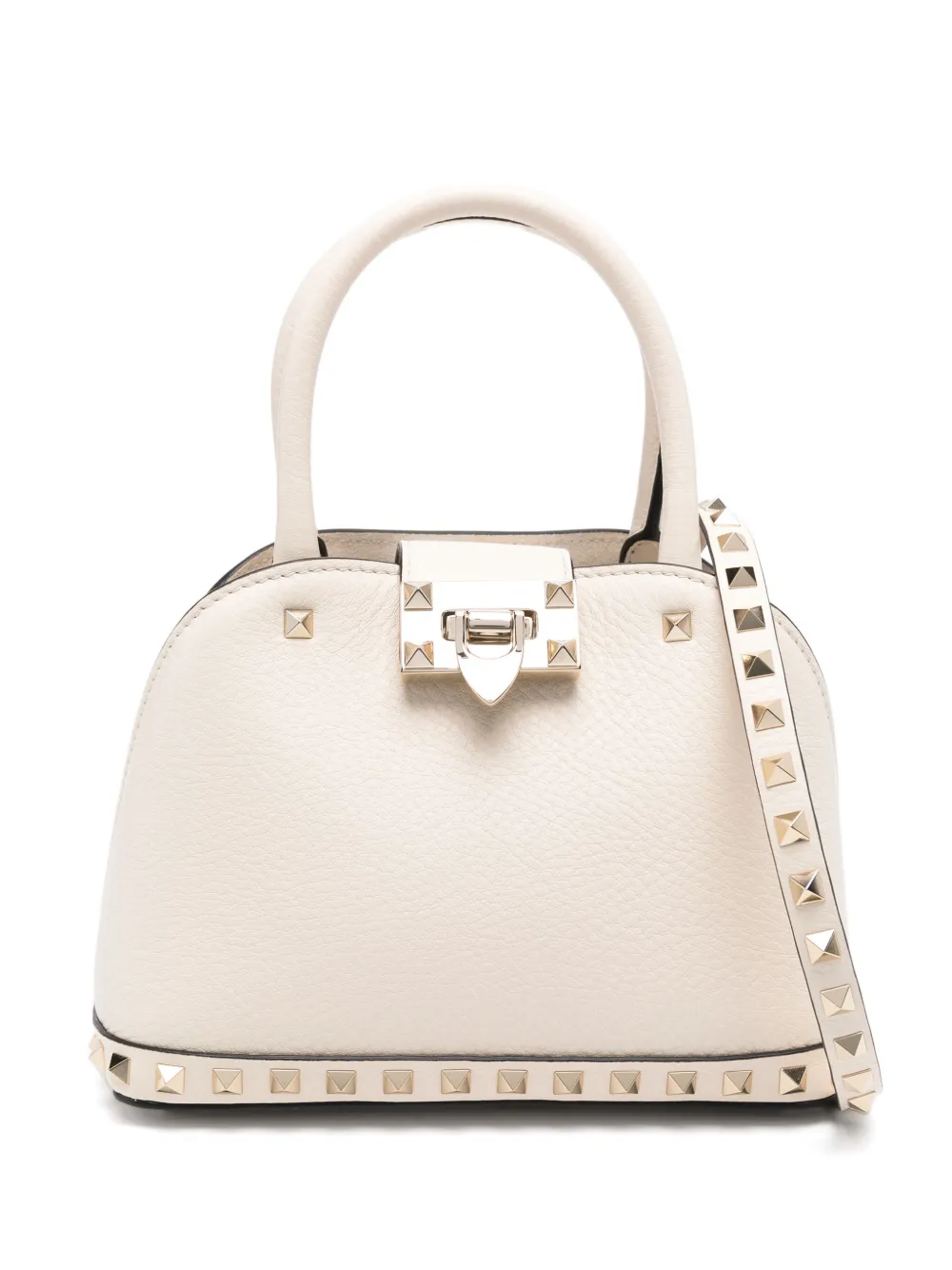 Valentino Garavani Rockstud kleine shopper Beige