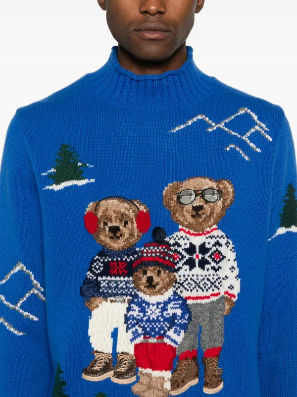 Polo Ralph Lauren Polo Bear Family Sweater Blue FARFETCH UK