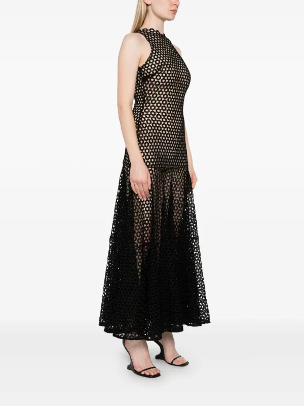 knee length dresses for ladies 70s Macrame Halter Maxi Dress – Luxie Vintage main image 1