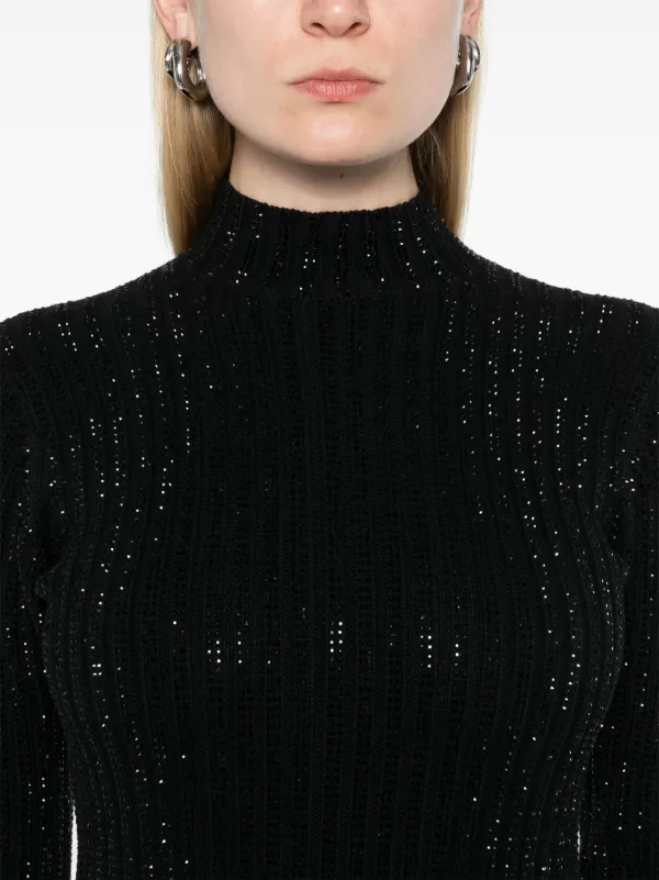 David Koma Rhinestone Knitted Maxi Dress | Black | FARFETCH BN