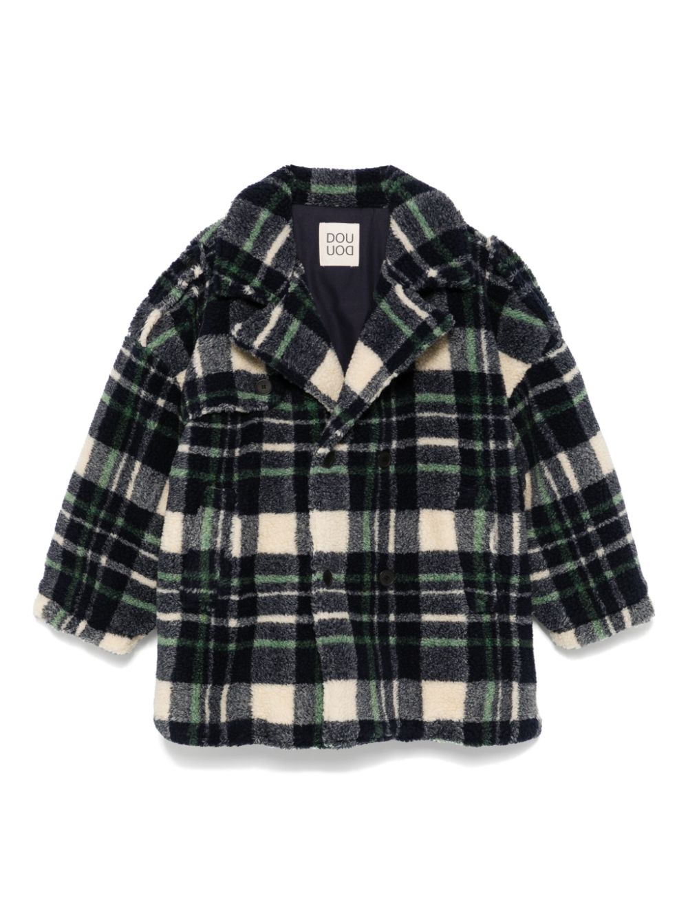 Douuod Kids checked coat - Blue