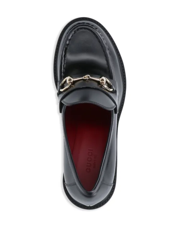 Gucci 100mm Horsebit Platform Loafers | Black | FARFETCH