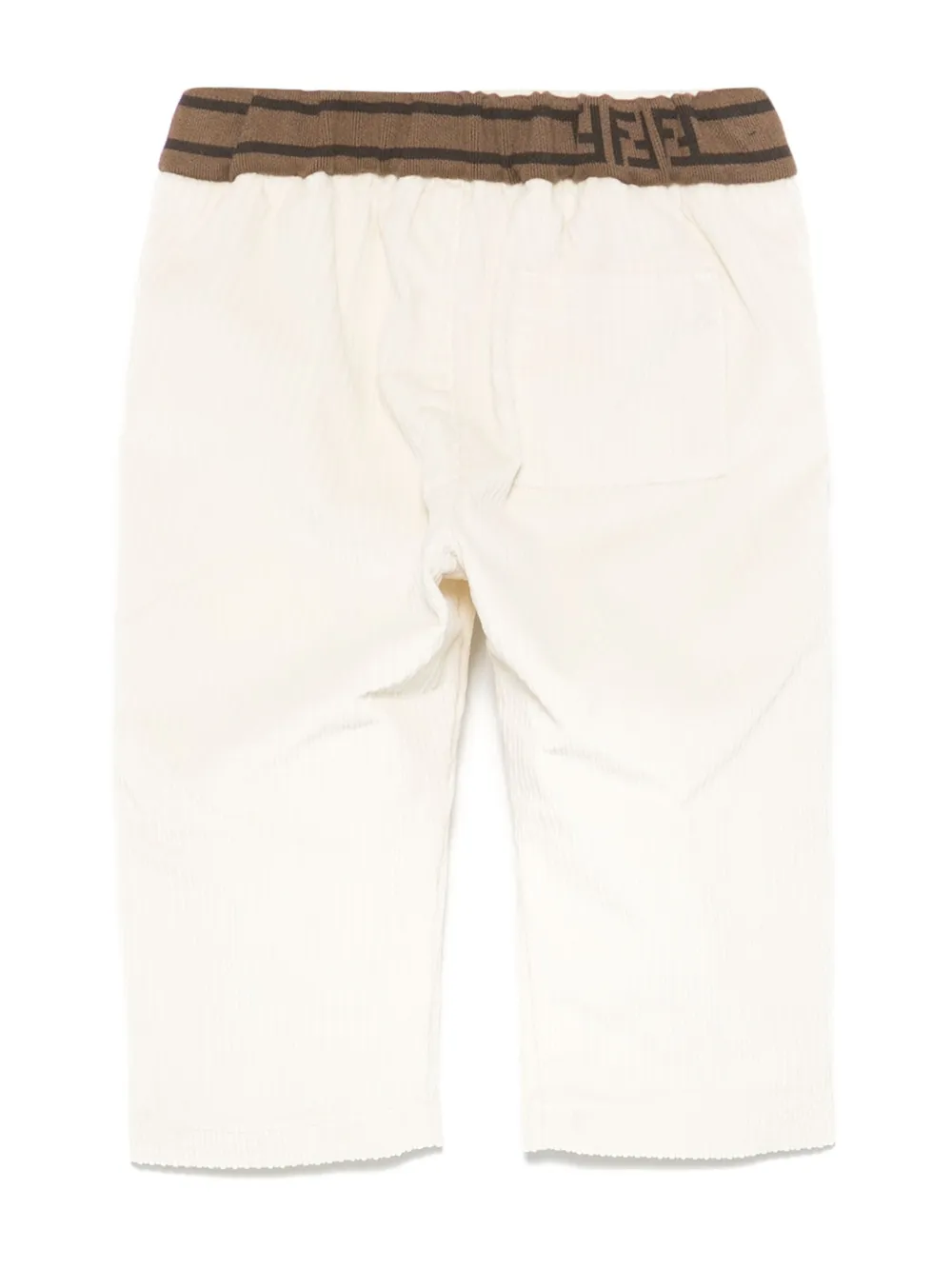 Fendi Kids Ribfluwelen broek Beige