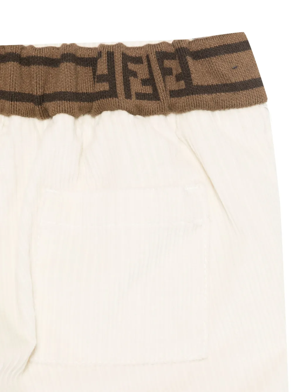 Fendi Kids Ribfluwelen broek Beige