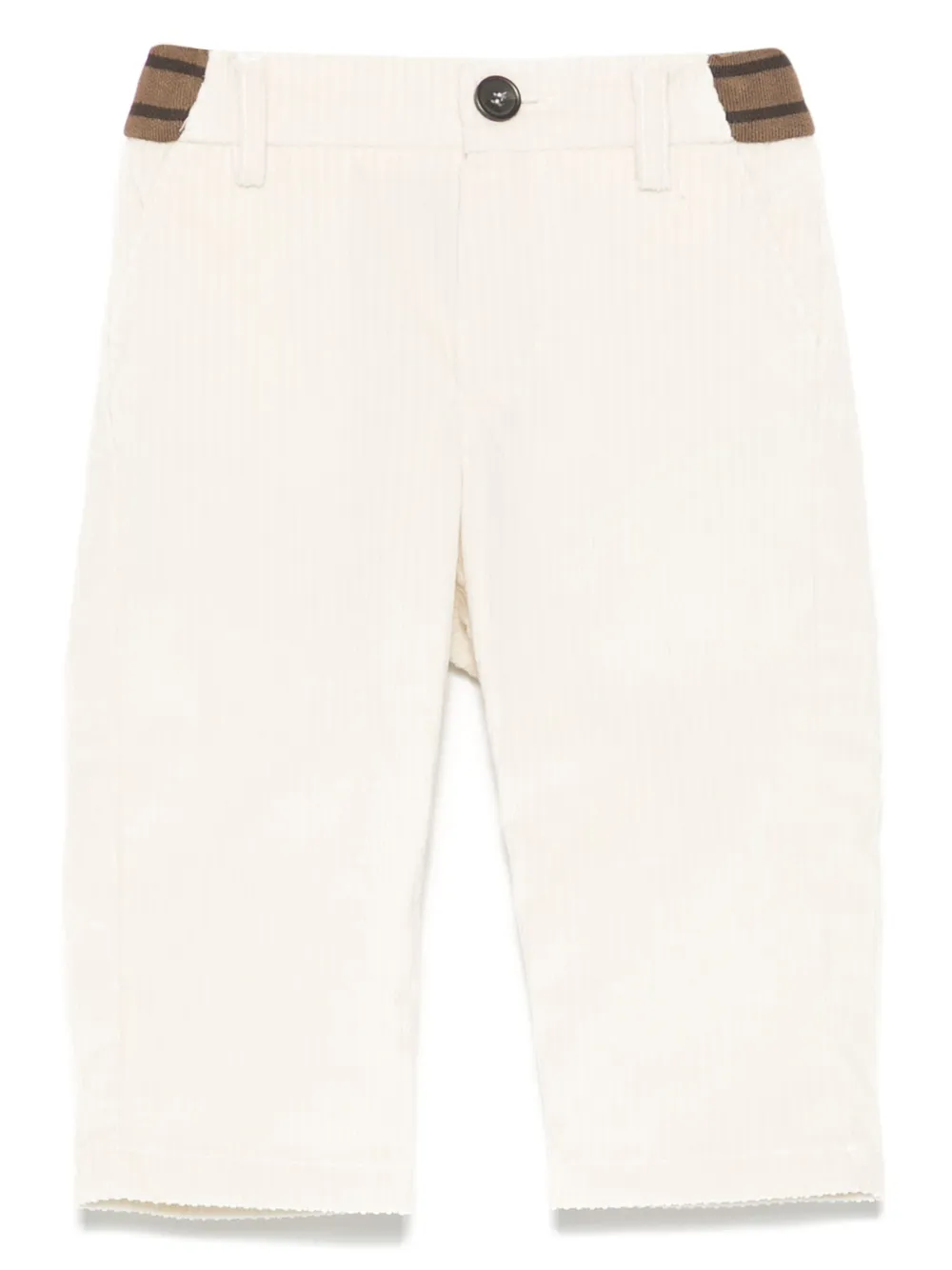 Fendi Kids Ribfluwelen broek Beige