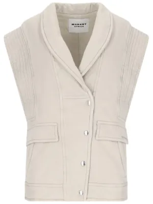 ベスト・ジレ ISABEL MARANT Women Outer 24AGI0030FAB3D02I 23EC Beige Coats and Jackets Woman | ISABEL MARANT Official Online Store