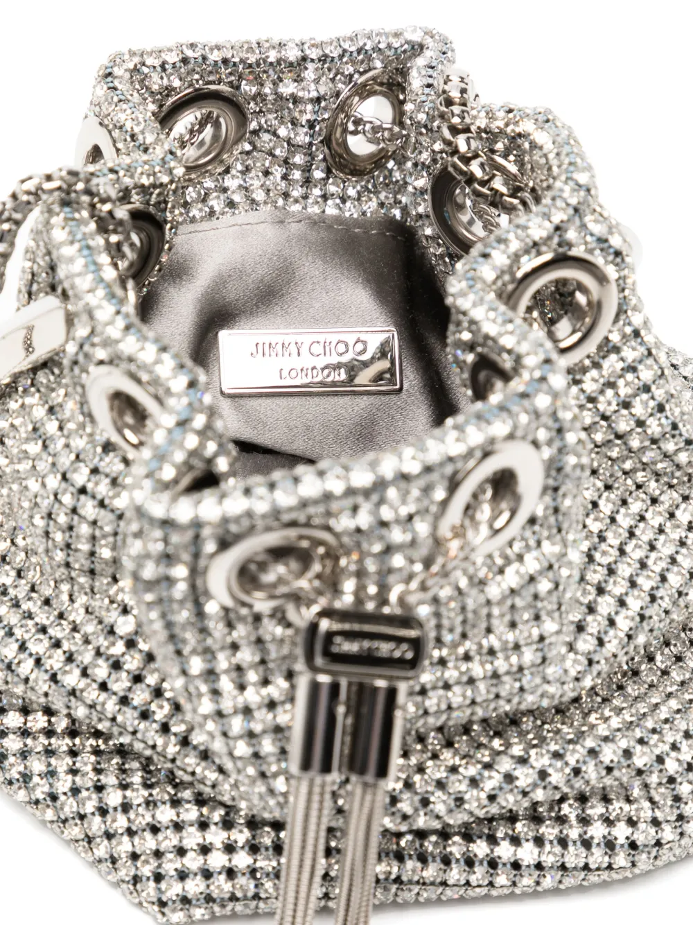 Jimmy Choo Bon mini bucket-tas Zilver
