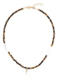 Sandralexandra pearl-embellished necklace - Brown