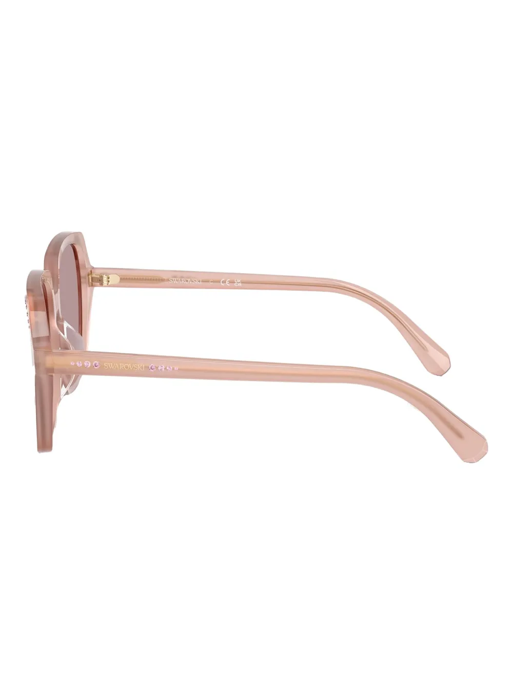 Swarovski Eyewear Zonnebril met vierkant montuur en verfraaid met kristallen Roze