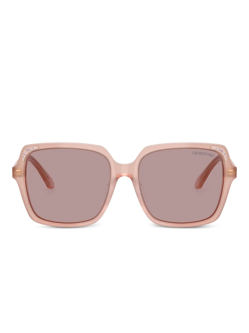 Swarovski Eyewear Zonnebril met vierkant montuur en verfraaid met kristallen Roze