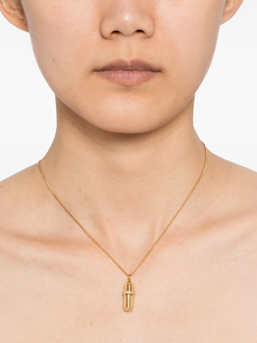 Missoma Message in a Bottle Ridge halsketting met hanger - Goud