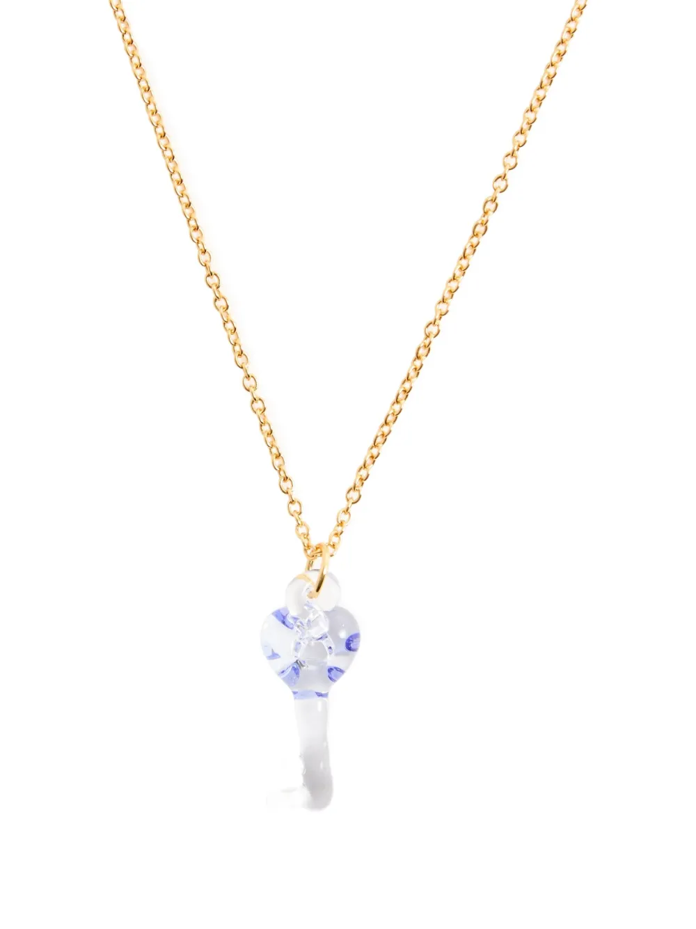 Sandralexandra Heart-key Trace-chain Necklace In Gold