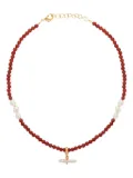 Sandralexandra pearl T-bar necklace - Gold