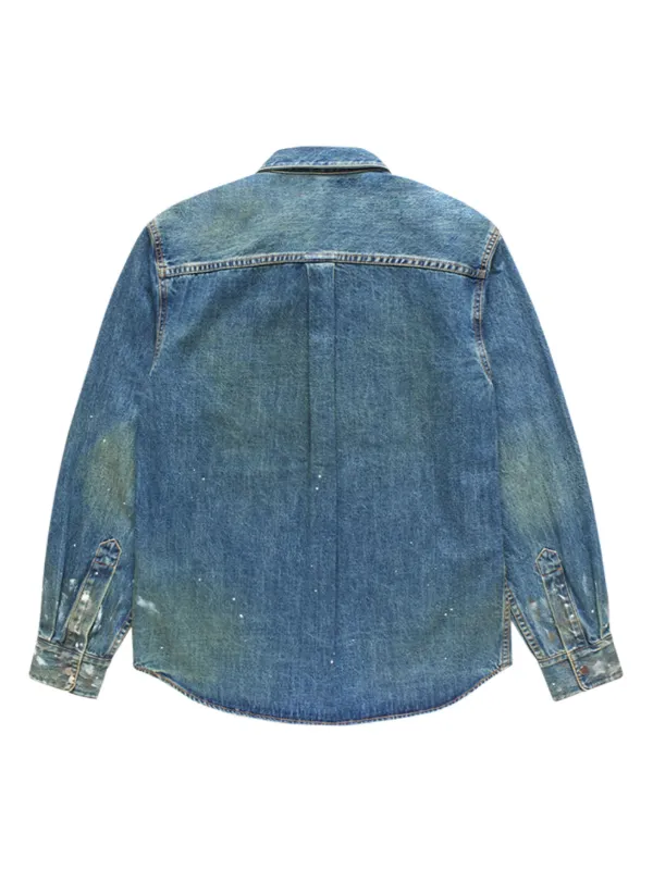 Helmut Lang ペイント デニムシャツ | ブルー | FARFETCH JP