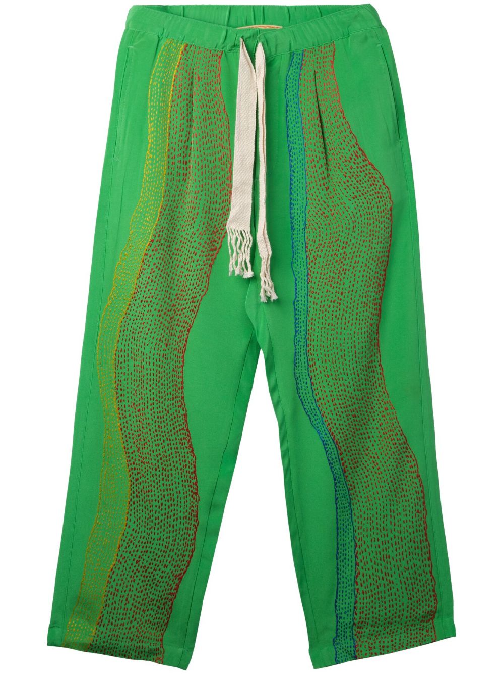 Glass Cypress curves silk trousers - Green