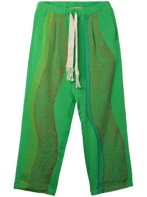 Glass Cypress curves silk trousers 