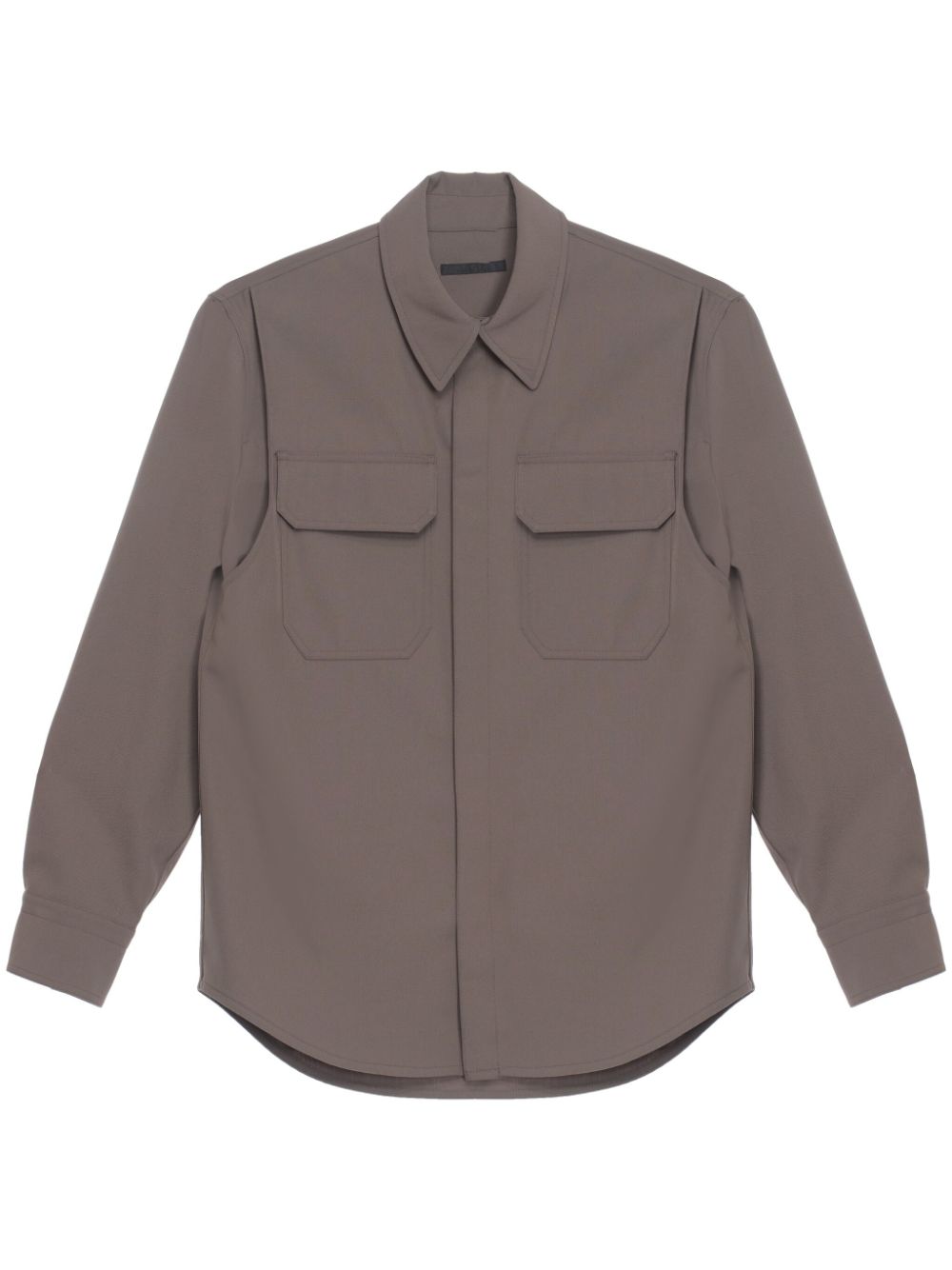 Helmut Lang MILITARY BUTTON DOWN SHIRT GRAY "BROWN"