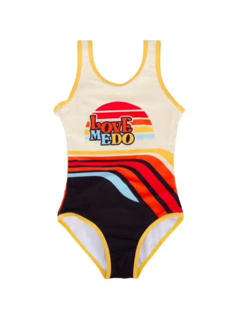 WEE MONSTER slogan-print swimsuit