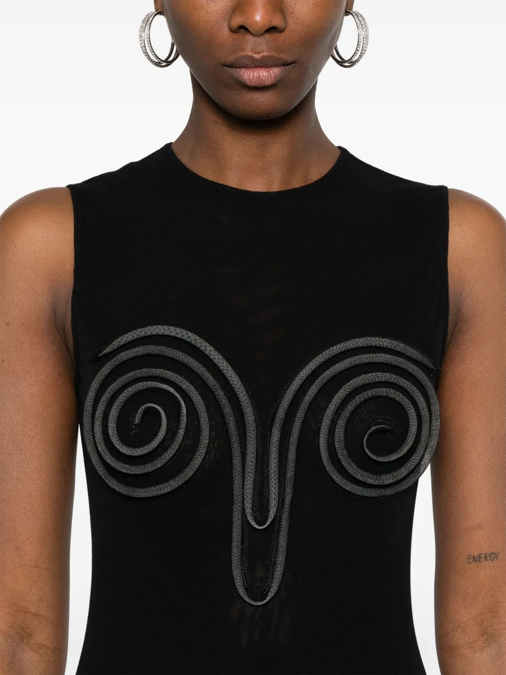 Shop Jean Paul Gaultier Mesh Maxi Dress In Black