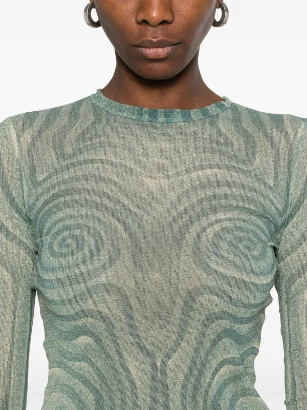 Tシャツ・カットソー JEAN PAUL GAULTIER MESH HIGH NECKTOP JEAN PAUL GAULTIER - Women Printed 