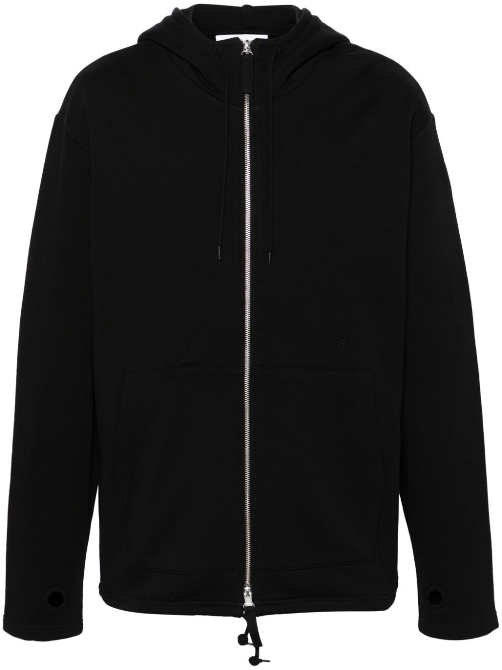 Helmut Lang Katoenen hoodie met geborduurd logo Zwart