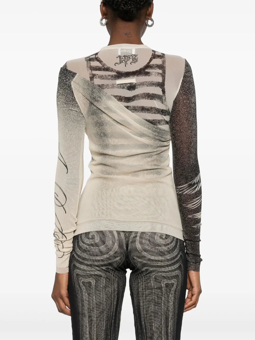 Shop Jean Paul Gaultier Mesh Top In Neutrals
