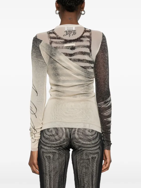 Jean Paul Gaultier Mesh Top | Neutrals | FARFETCH