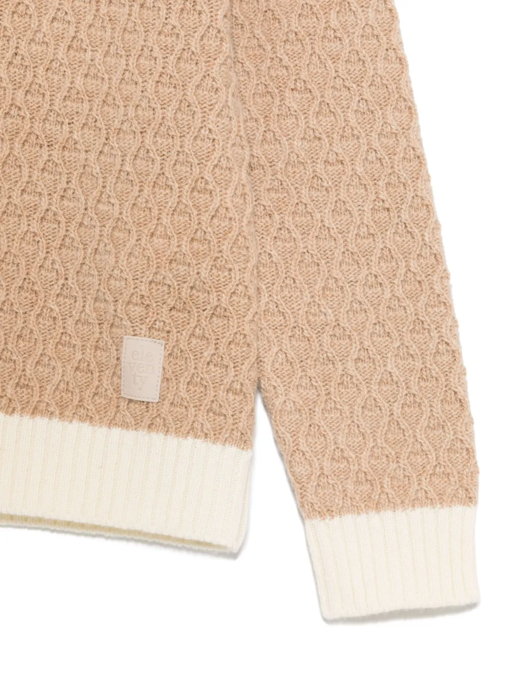 Eleventy Kids Trui met logopatch Bruin