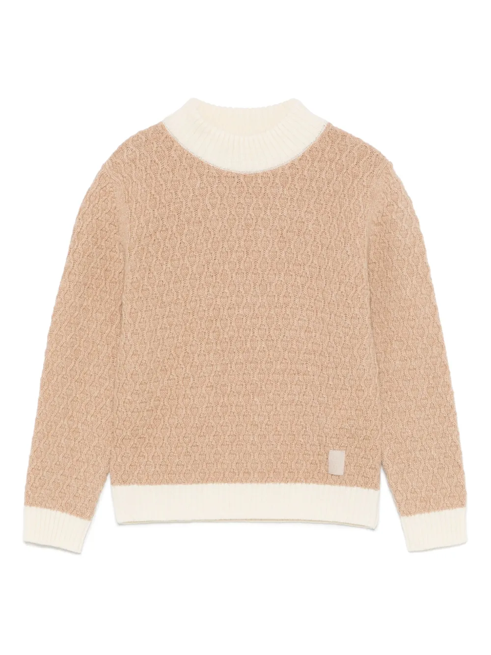 Eleventy Kids Trui met logopatch Bruin