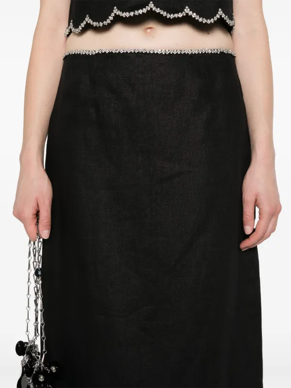 VIP【関税送料無料】希少 ZIMMERMANN CRUSH COTTON MIDI SKIRT ZIMMERMANN Crush Midi Skirt | Black | FARFETCH
